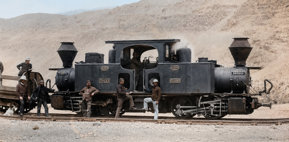 Locomotiva Double Fairlie do mesmo tipo da máquina transportada pelo Corsica