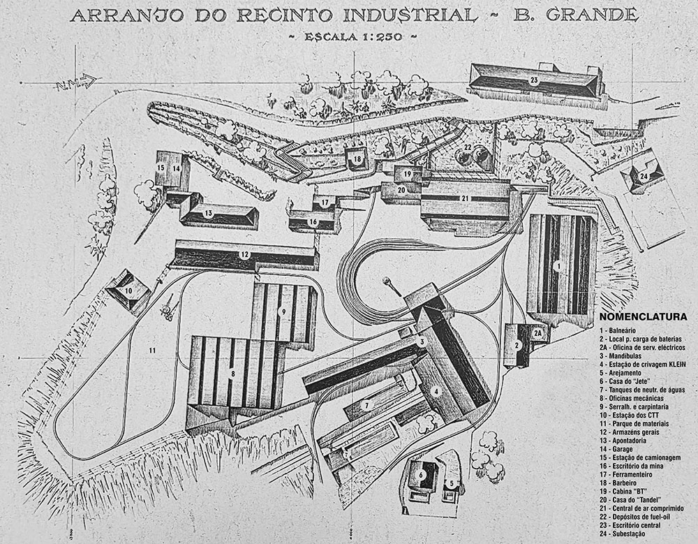 Receita semiautomática da Barroca Grande com uma composição de vagonetas
